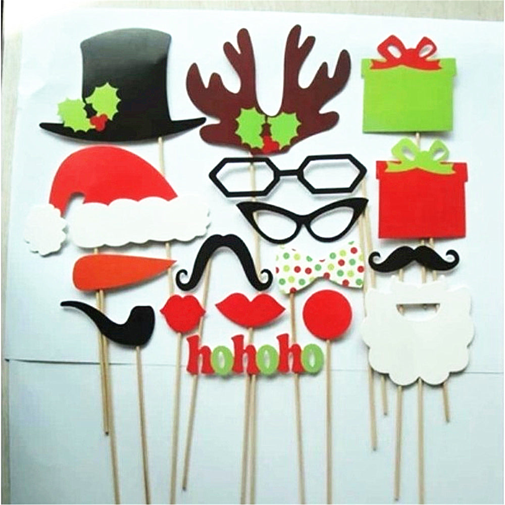 (17 Pcs) Paper Christmas Photography Props Toy Decoration