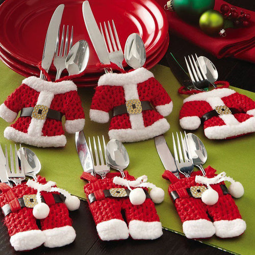 (6 Pcs) Christmas Tableware Holder Cutlery Set