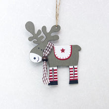 Load image into Gallery viewer, (1 pc) Cute Wooden Elk Christmas Tree Decorations Hanging Pendant