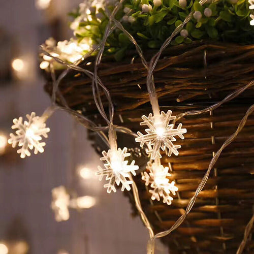 (6 Meter) 40 Led Snowflake Led String Waterproof Christmas Tree Decoration