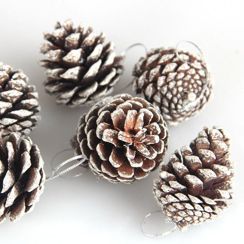(6 pcs) Christmas Tree Decoration Natural Pine Cone