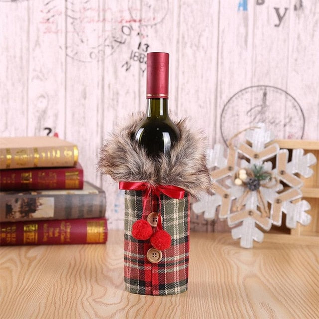 Santa Claus Wine Bottle Cover Christmas Decoration